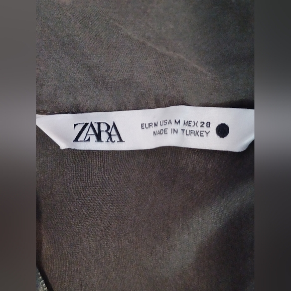 ZARA green Long Sleeve Button Front Shirt Dress Size Medium - Picture 10 of 12